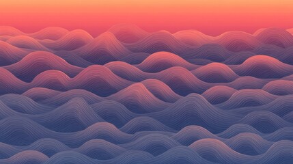 Fototapeta premium Seamless Pattern Waves View with Gradient with Waves