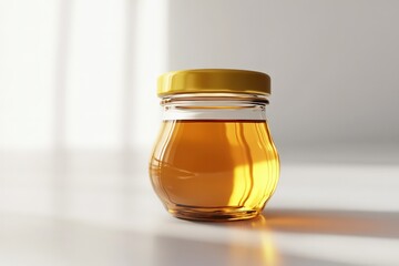 Glass Jar of Golden Honey Sweet Treat