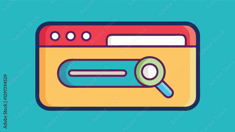 Aufkleber Interactive vector illustration of a modern search interface with sliders and controls set against a bright blue background
