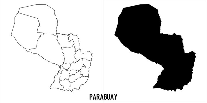 High detailed vector map - paraguay