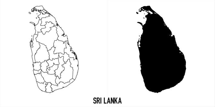 High detailed vector map - sri lanka