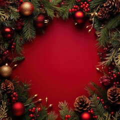 Elegant holiday arrangement with red background