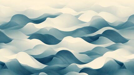 Seamless Pattern Waves Scene with Duotone with Soft