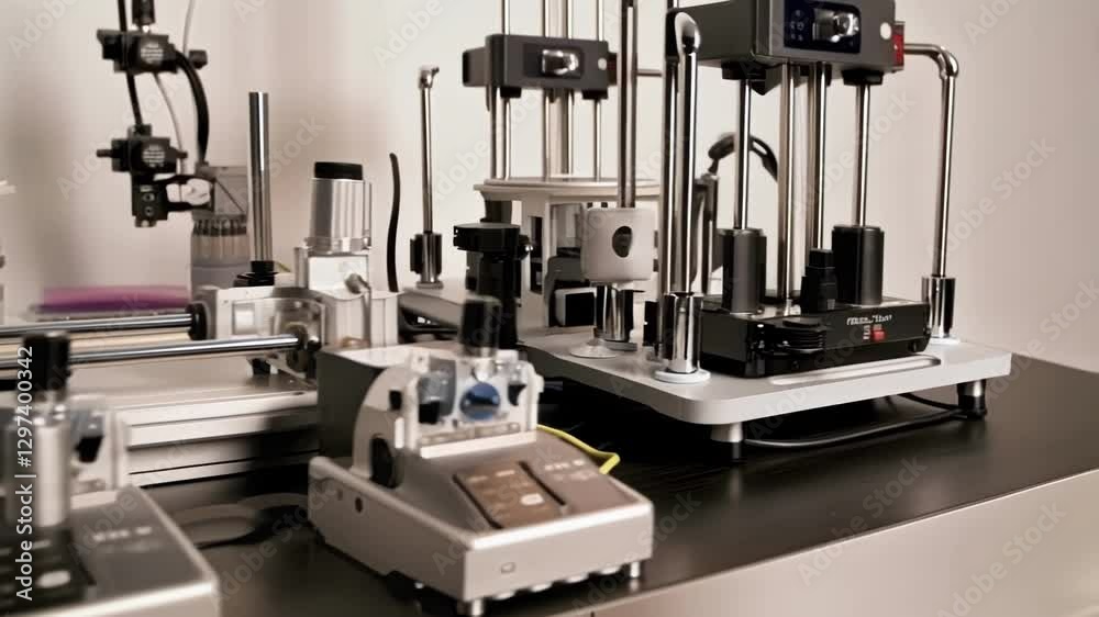 Aufkleber sophisticated pharmaceutical equipment processes samples in a sterile laboratory environment, emphas