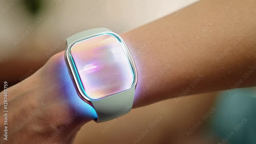 Poster sleek, high tech smartwatch displaying dynamic vital signs in real time, revealing cutting edge heal