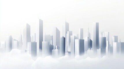 Obraz premium City skyline above the clouds, futuristic urban scene, use for wallpaper or background