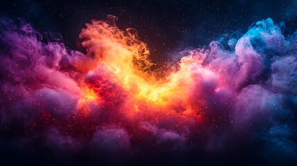 Obraz premium Colorful Smoke and Sparks Abstract Nebula