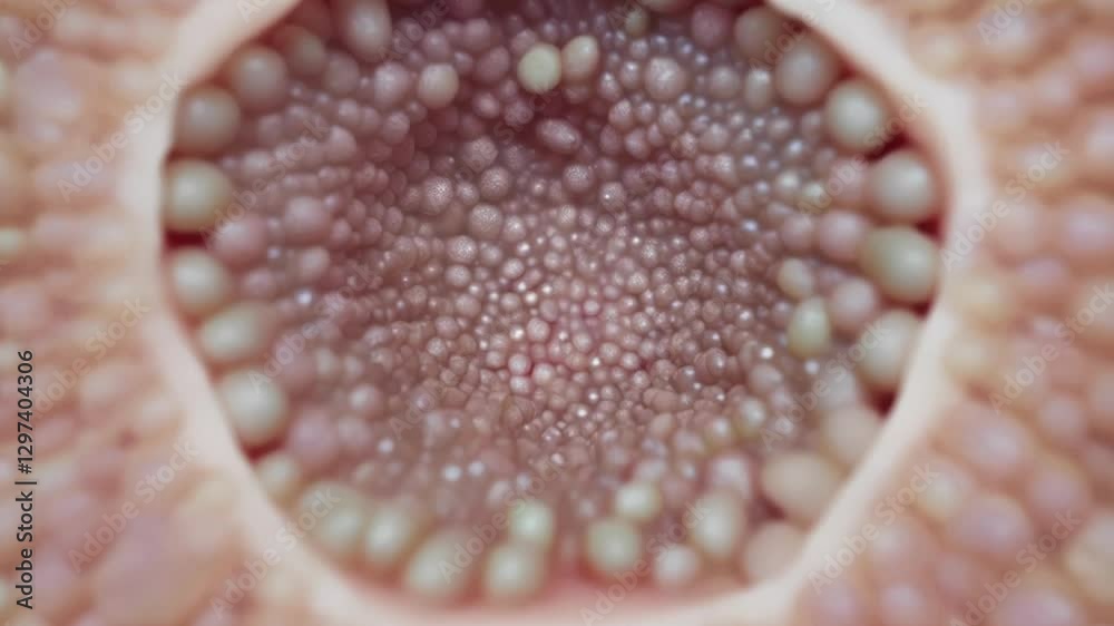 Aufkleber Close up microscopic view exploring natural skin pore dynamics, revealing intricate structural changes and biological functionality in maintaining healthy dermatological processes