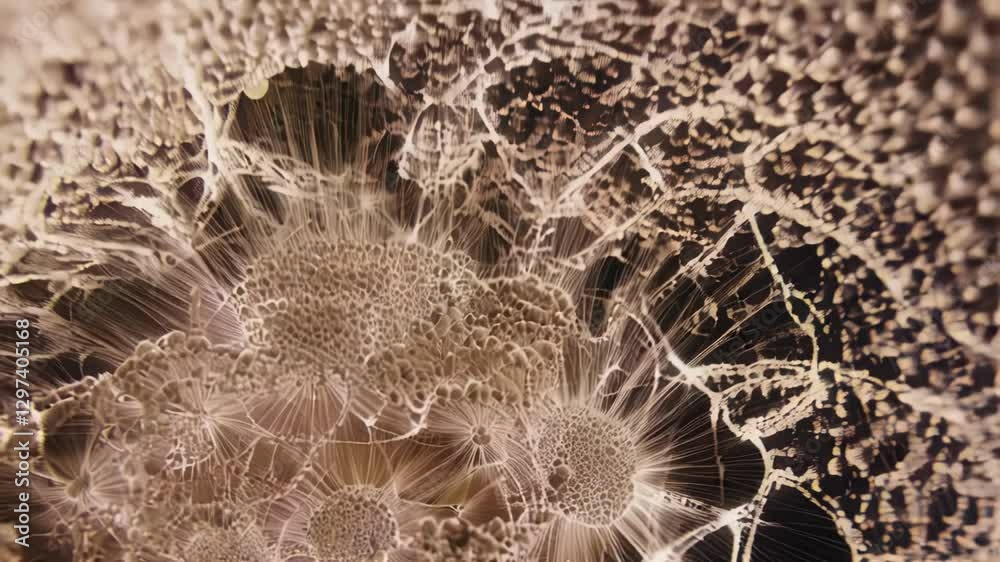Aufkleber Microscopic biological structures developing complex, interconnected networks representing dynamic cellular evolution and intricate organic patterns