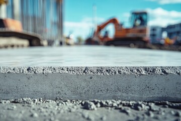 Close-Up of a Large Concrete Slab in Construction Context