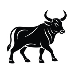 black silhouette of a bull