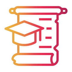bachelor Line Gradient Icon