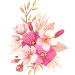 Soft pink floral swag artwork, crafted in watercolor for a delicate romantic vibe