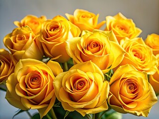 Sunlit yellow roses, minimalist elegance.  A simple, stunning floral still life.