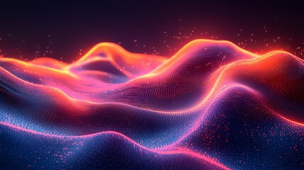 Fototapeta premium Abstract glowing wave patterns, digital art, vibrant colors