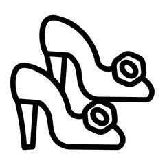 high heeled Line Icon