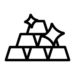 gold bars Line Icon