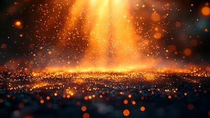 Obraz premium Glowing Embers And Sparks Falling On Dark Surface