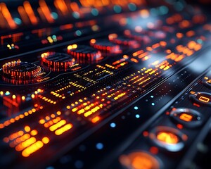 Illuminated Technological Control Panel Interface Design