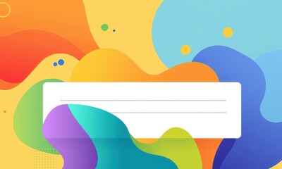 Naklejka premium Colorful Abstract Background with Multicolored Organic Shapes and Blended Wavy Patterns Featuring Orange, Blue, Green, and Yellow Tones