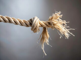Minimalist Photography: Broken Rope, Frayed Ends, Suspended, Snapped Wire, Closeup, Abstract