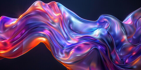 Obraz premium Iridescent Fluid Shapes in Motion