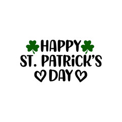Fototapeta premium Happy St Patricks Day typography design on plain white transparent isolated background for card, shirt, hoodie, sweatshirt, apparel, tag, mug, icon, poster or badge
