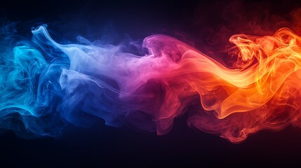 Abstract Colorful Smoke Swirls Flowing Dynamically