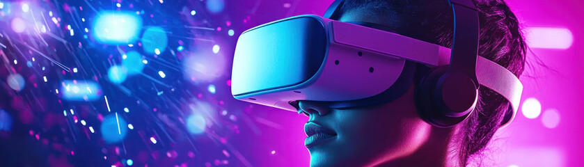 A Virtual reality experience with vibrant colors and immersive technology