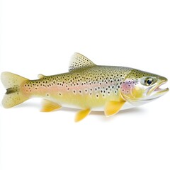 Naklejka premium Detailed Closeup of a Trout Against White Background
