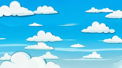 animated cartoon clouds moving against blue background