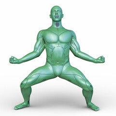 男性サイボーグ　3DCGレンダリング