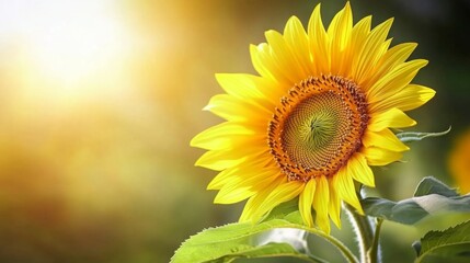 Vibrant sunflower basking in the golden sunlight. A symbol of summer joy!