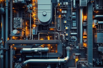 Fototapeta premium Minimalistic Industrial Automation Visual Representation