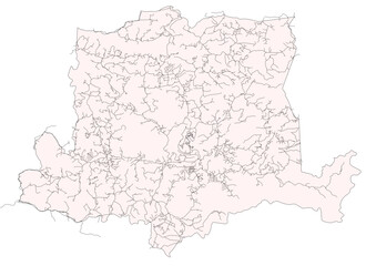 vector map of highways in the barceloneta town of puerto rico with pink and black colors