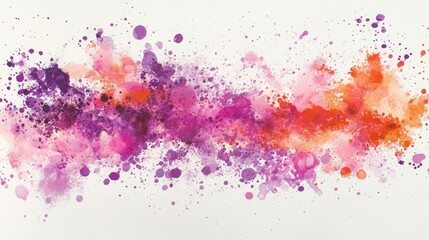 Fototapeta premium Vibrant watercolor explosion of purples, pinks, and oranges.