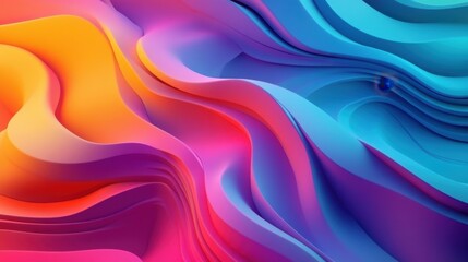 Obraz premium Abstract Colorful Swirls: Vibrant Hues and Dynamic Curves in Digital Art