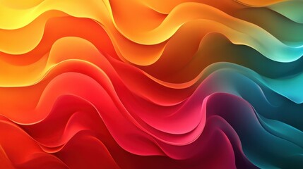 Obraz premium Vibrant Abstract Waves of Color: A Digital Art Masterpiece