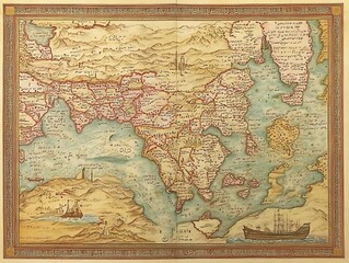 Ancient World Map, Historical, Borders, Eurasia