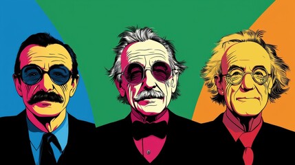 Captivating Pop Art Portraits Showcasing the Vibrant and Iconic Personalities of Renowned Individuals