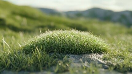 Lush Small Rounded Grass Patch in a Natural Landscape Setting
