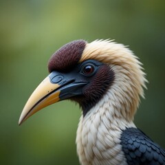 Fototapeta premium Majestic Close Up of a R ppell s Hornbill Bird Striking Yellow Beak and Unique Plumage