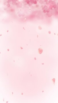 Cherry blossom art. Falling petals. Pink spring background. Japanese sakura landscape. （140）
