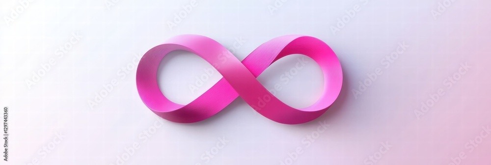 Aufkleber pink infinity symbol made from ribbon on a light background showcasing endless possibilities and cre