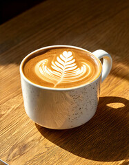 Taza de café con diseño latte art