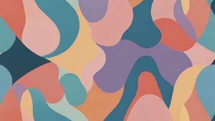 Minimalist hand drawn fluid shapes background soft pastel