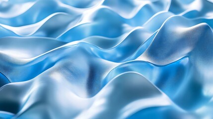 Fototapeta premium Blue Digital Surface with Undulation and Net - Abstract Background for Technology Designs