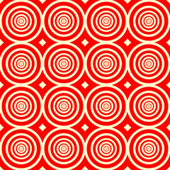 Circles pattern. Hoops seamless ornament. Dot motif. Circular figures backdrop. Rounds background. Rings wallpaper. Digital paper, textile print, circle shapes, abstract image. Vector illustration.