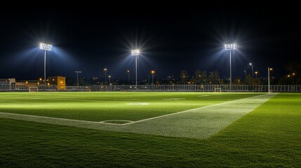Nighttime Football Stadium Glow
