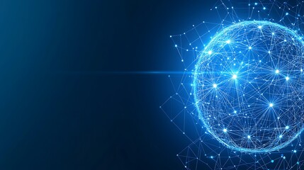 Obraz premium Abstract glowing sphere on dark backdrop for tech use